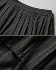 DOINDULGE Pinstripe Deconstructed Layered Skirt-Pants