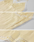 ROVENTE Lace Trim Ruched Satin Camisole Top
