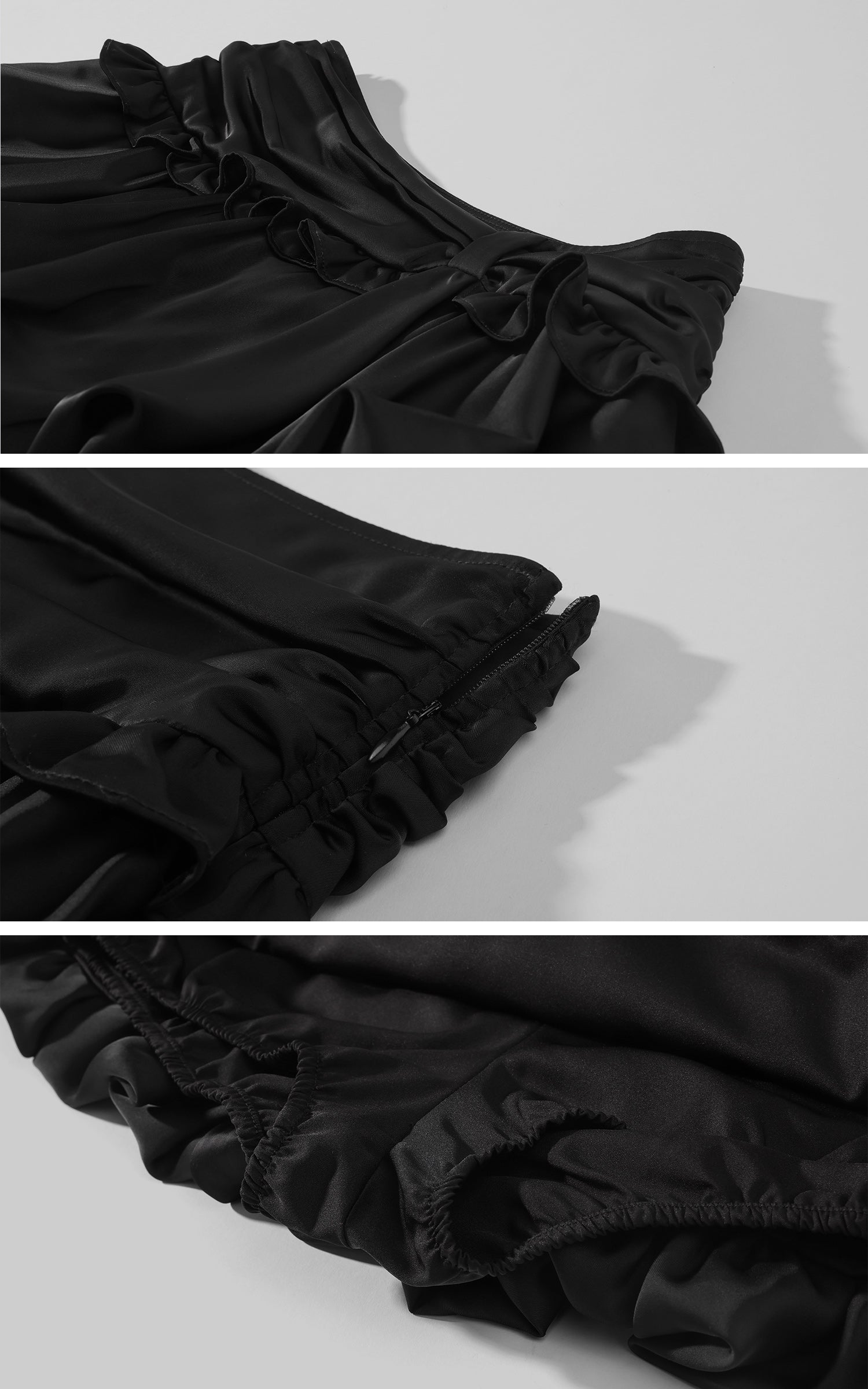 Rase le sol Ruched Ruffle Bubble Mini Skirt