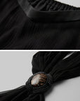 DOINDULGE Draped Maxi Skirt with Medallion