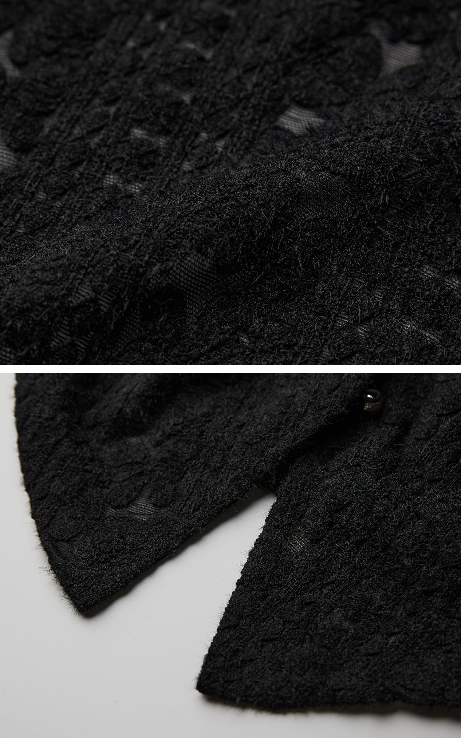 DOINDULGE Textured Knit Sculpted Top with Rosette Buttons