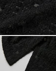 DOINDULGE Textured Knit Sculpted Top with Rosette Buttons