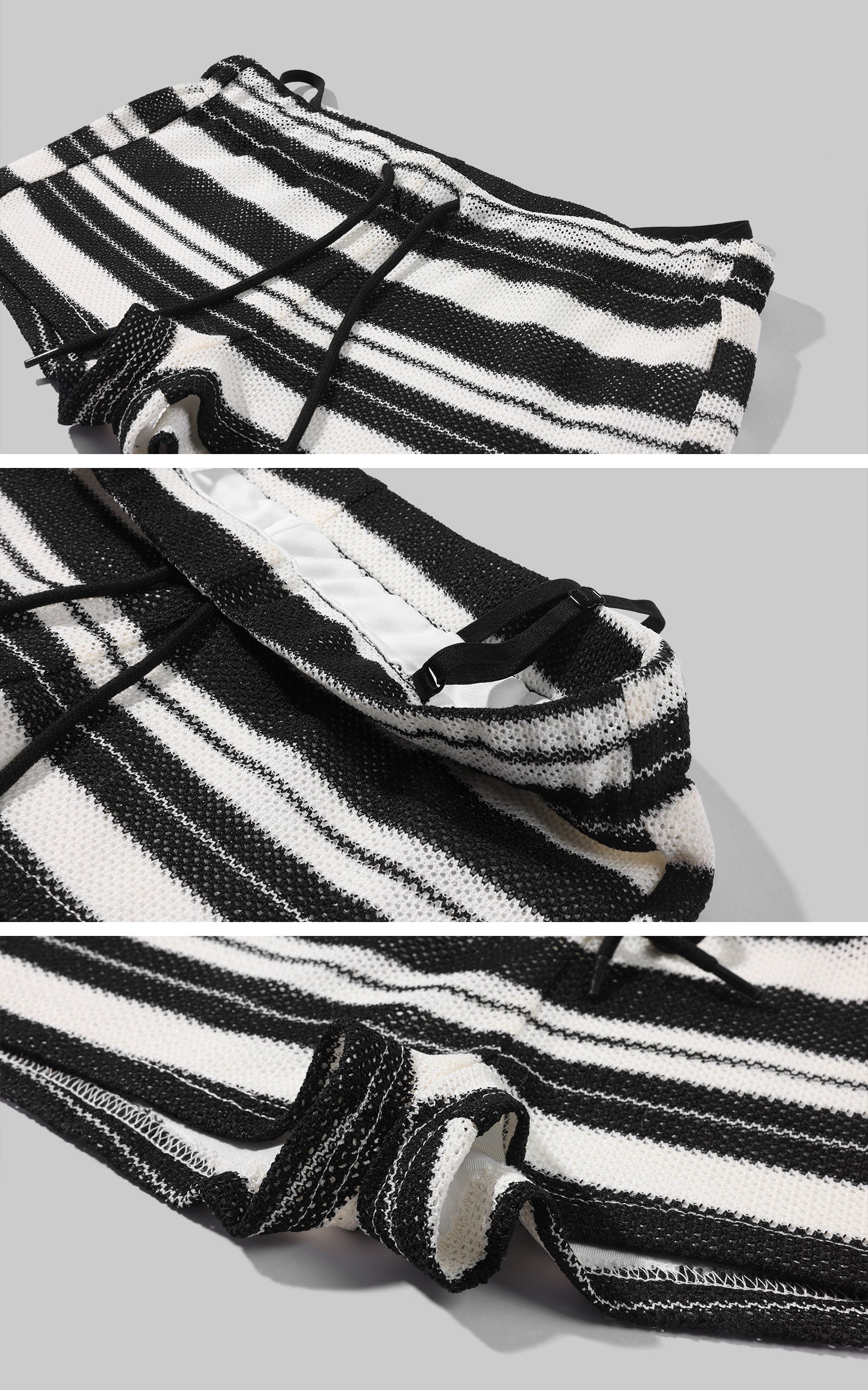 Hydrae Micro lounge en maille à rayures taille basse Short