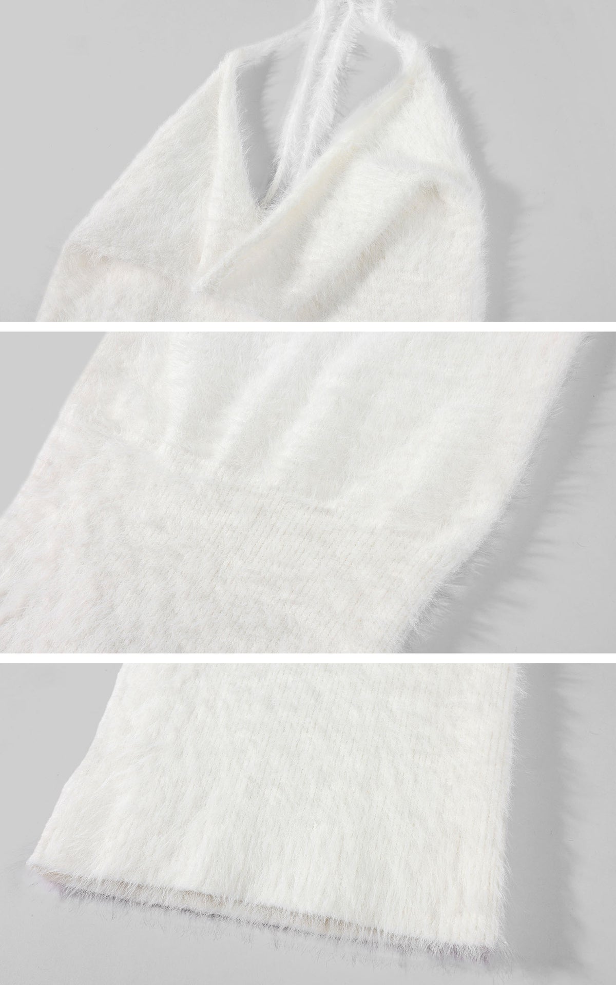 0122stepll Sheer Knit Top &amp; Fuzzy Cowl Mini Dress Set