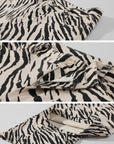 0122stepll Zebra Print Low-Rise Wide-Leg Denim Pants