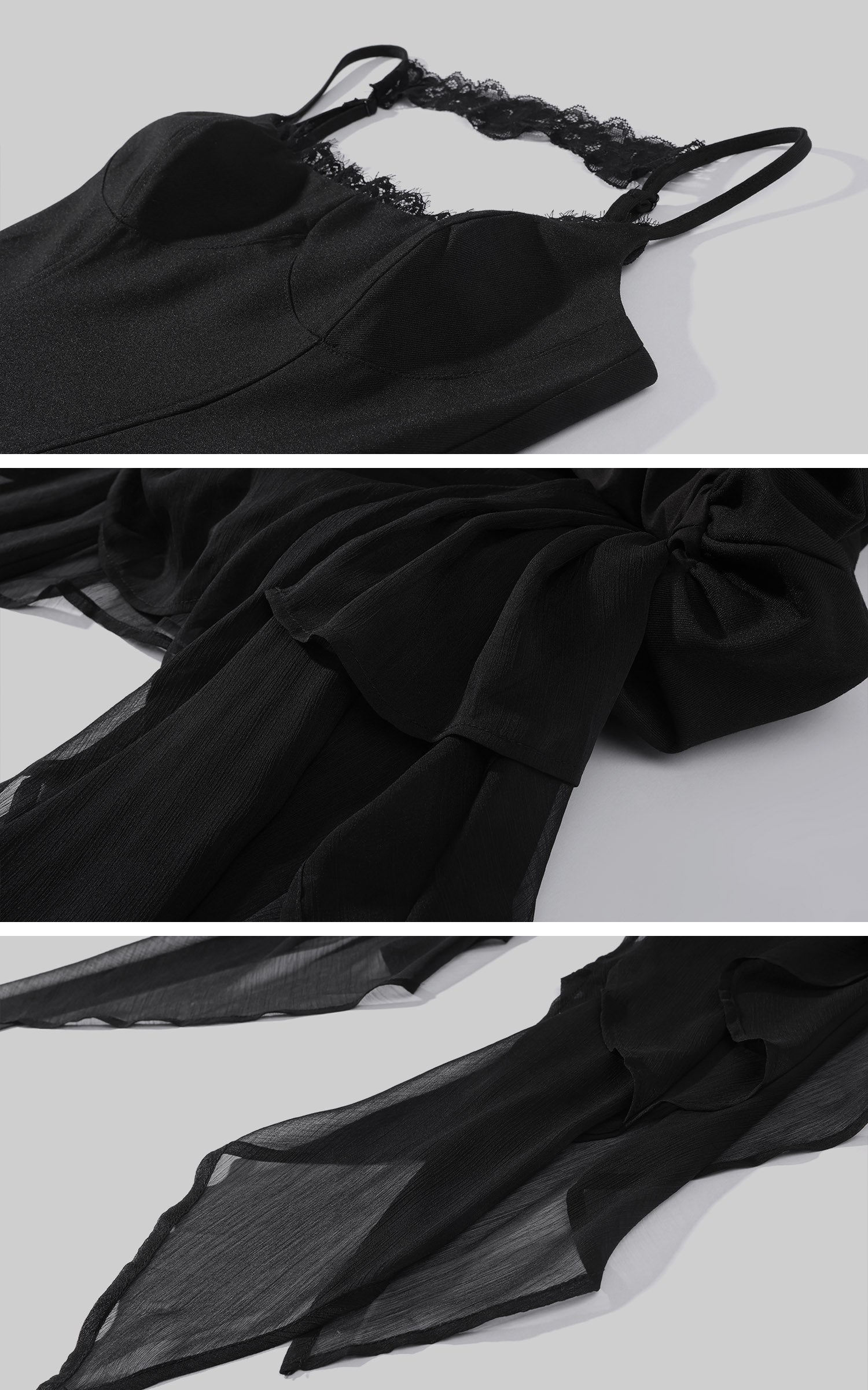 WARDEN EDGE Robe à volants asymétrique avec dentelle