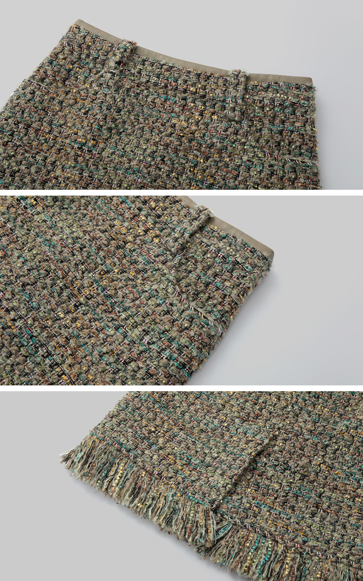 IAMXIAA Textured Tweed Jacket and Skirt Set