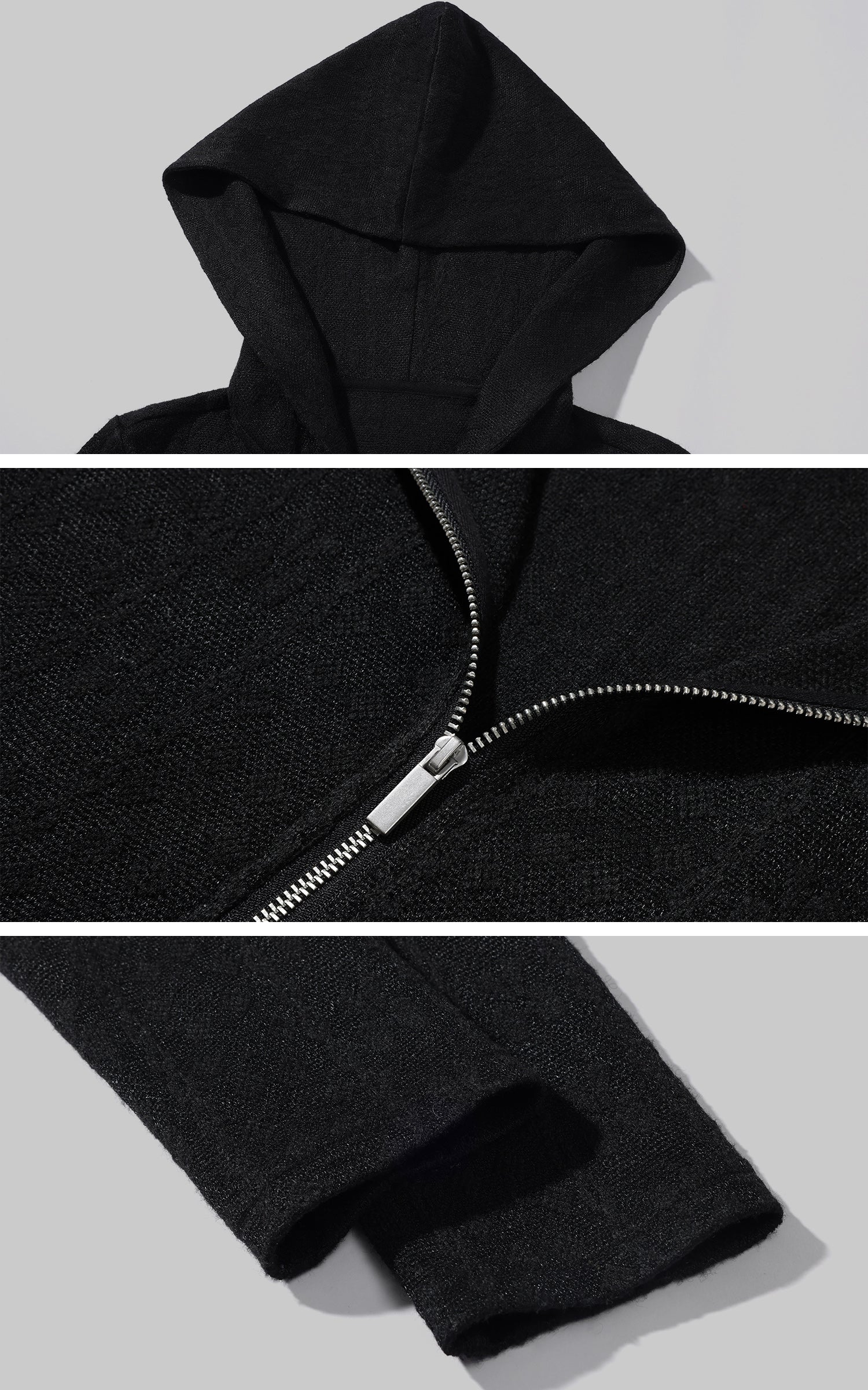 Rase le sol 미니멀리스트 핏 니트 후드 자켓