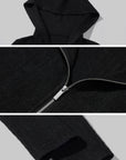 Rase le sol 미니멀리스트 핏 니트 후드 자켓