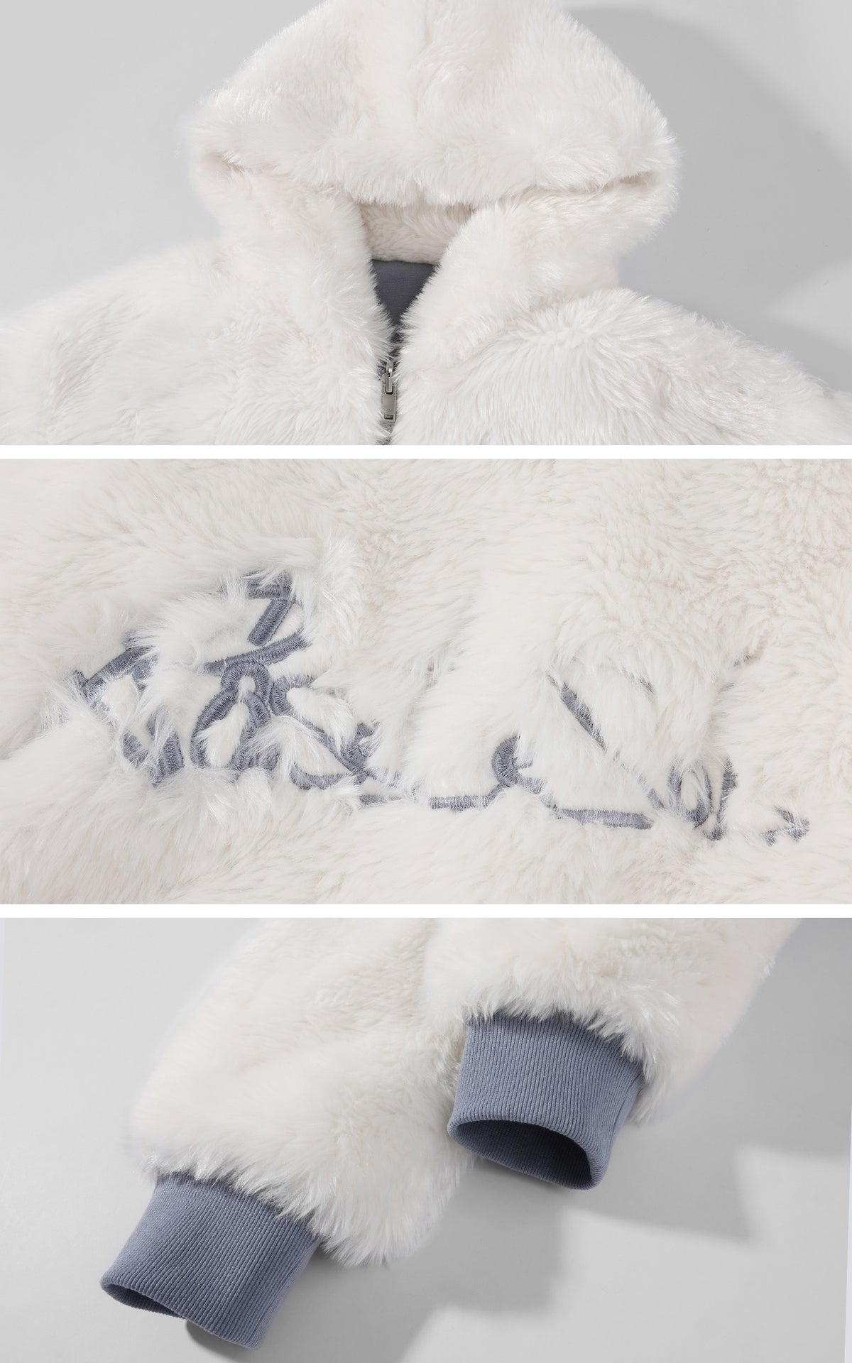 Rase le sol Reversible Faux Fur Hooded Zip Jacket