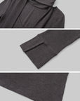 IAMXIAA Scarf-Neck Ribbed Slim-Fit Top with Three-Quarter Sleeves