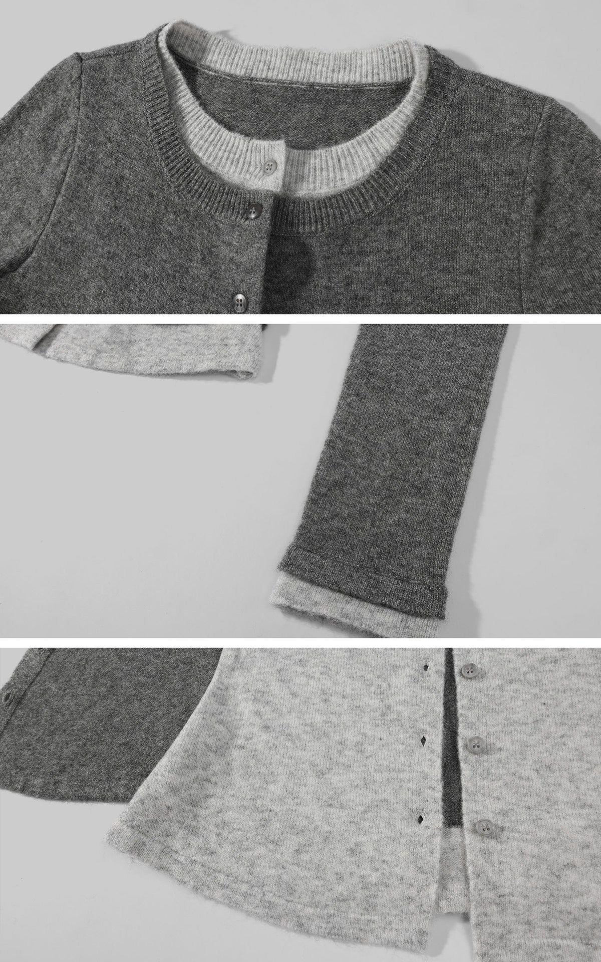 WARDEN EDGE Cardigan en maille ajusté à couches contrastées