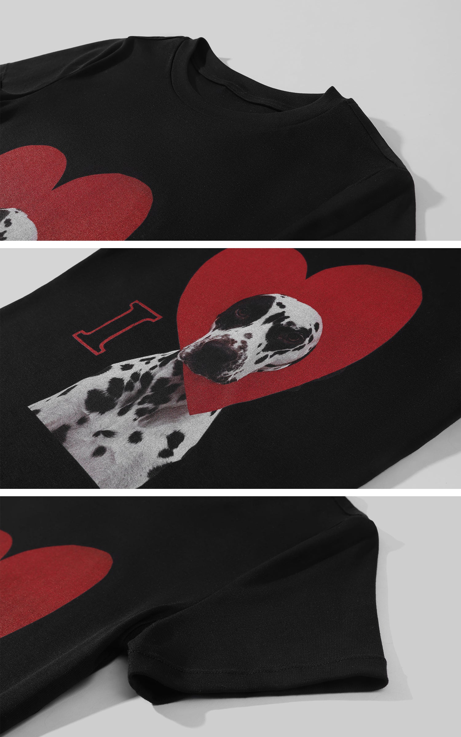 0122stepll Dalmatian Heart Graphic Baby Tee