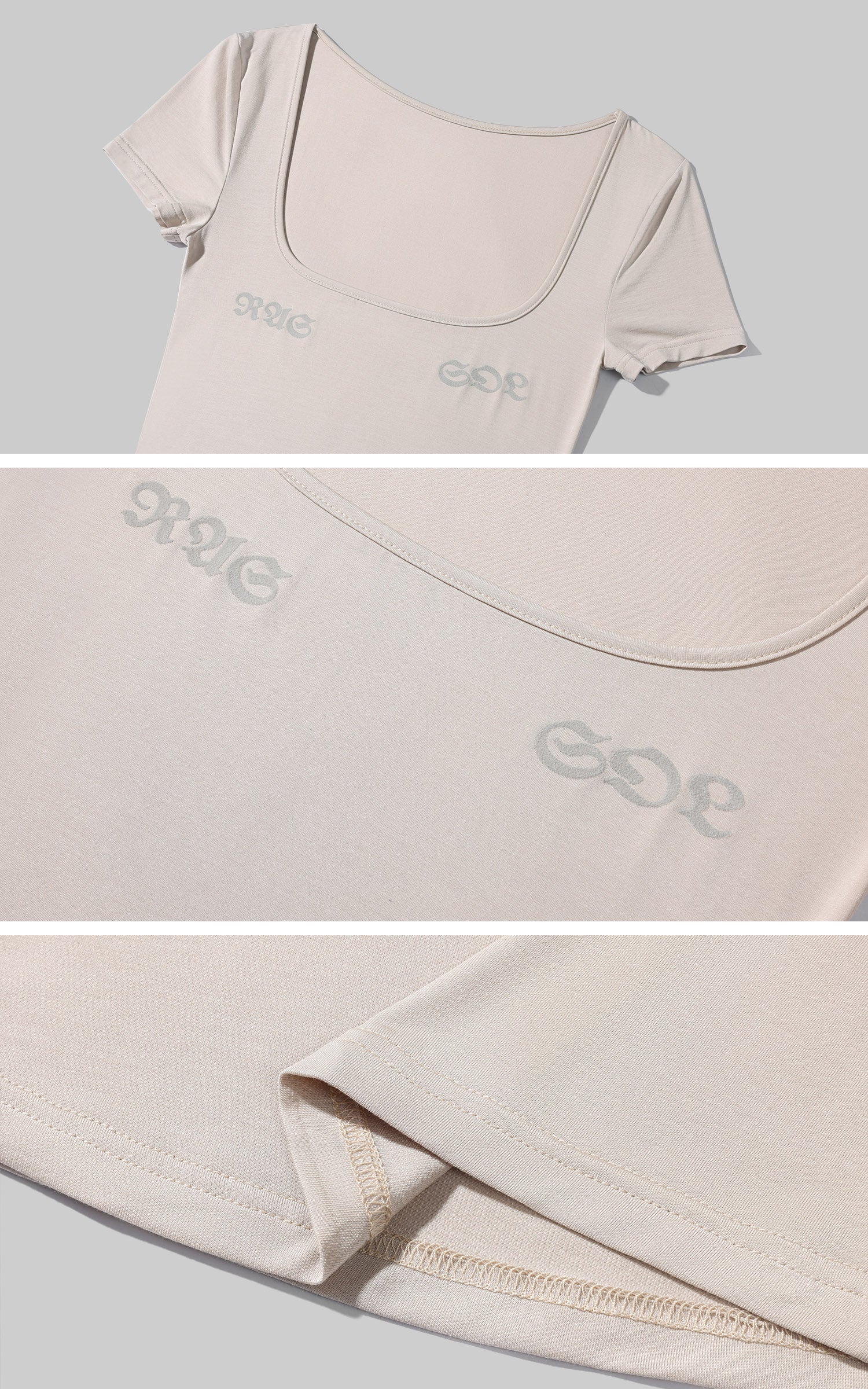 Rase le sol Draped Fitted Top and Strappy Bralette Layered Set