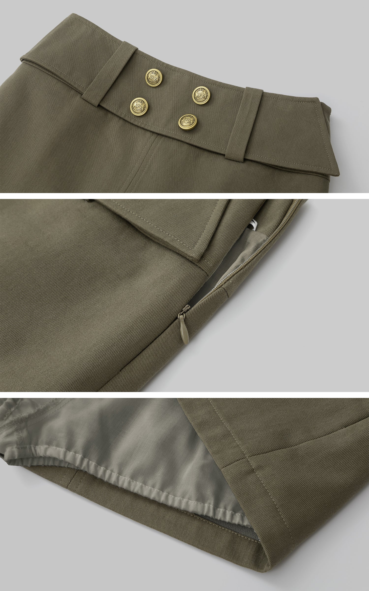 IAMXIAA Military Buttoned Mini Skirt