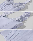 Hydrae Structured Off-Shoulder Ruffle Corset Bodice Sculpted Waist Top