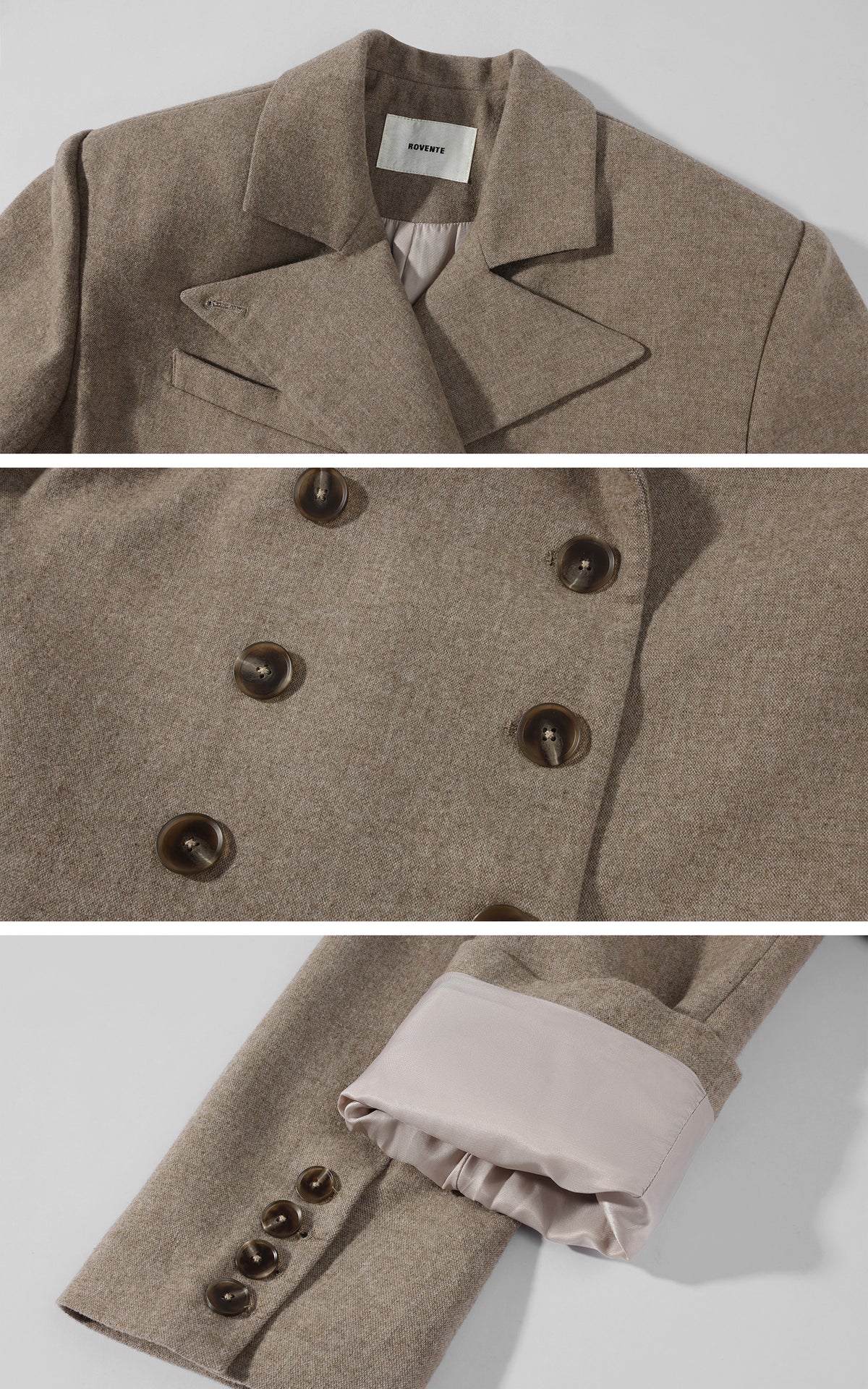 ROVENTE Cropped Double-Breasted Blazer &amp; Pleated Mini Skirt Set