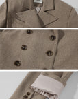 ROVENTE Cropped Double-Breasted Blazer & Pleated Mini Skirt Set