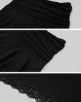 IAMXIAA Jupe midi asymétrique à bordure en dentelle
