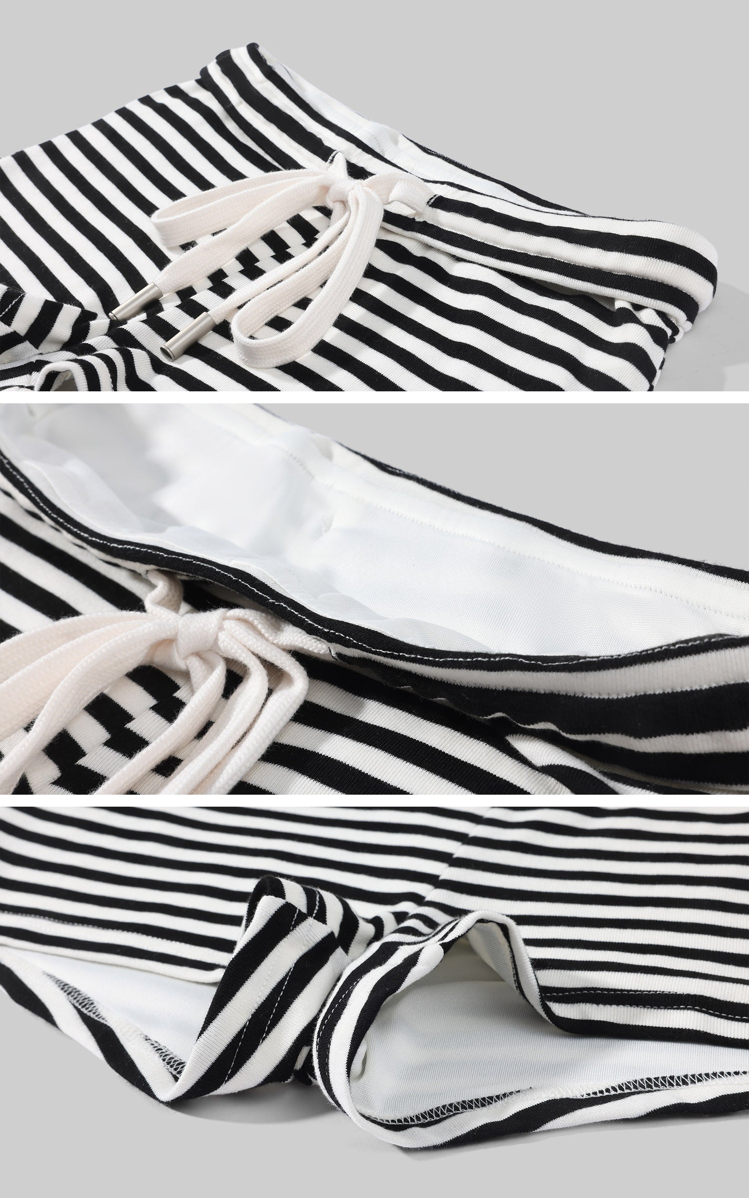 WARDEN EDGE Striped Drawstring Mini Shorts