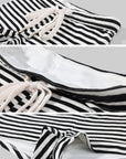 WARDEN EDGE Striped Drawstring Mini Shorts