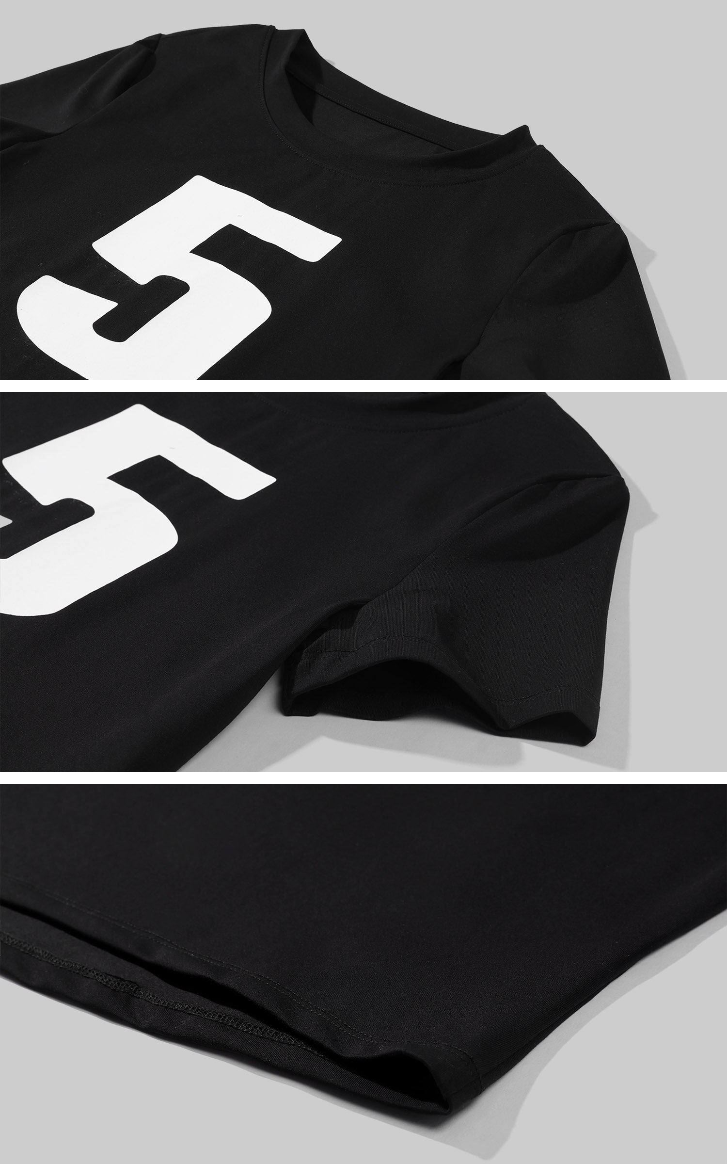 WARDEN EDGE Slim Cropped Number Print Tee