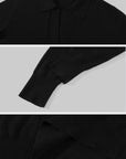 ROVENTE Black Open-Collar Fine Knit Sweater