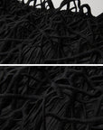 DOINDULGE Crushed Maxi Skirt with 3D Knotwork Waistband