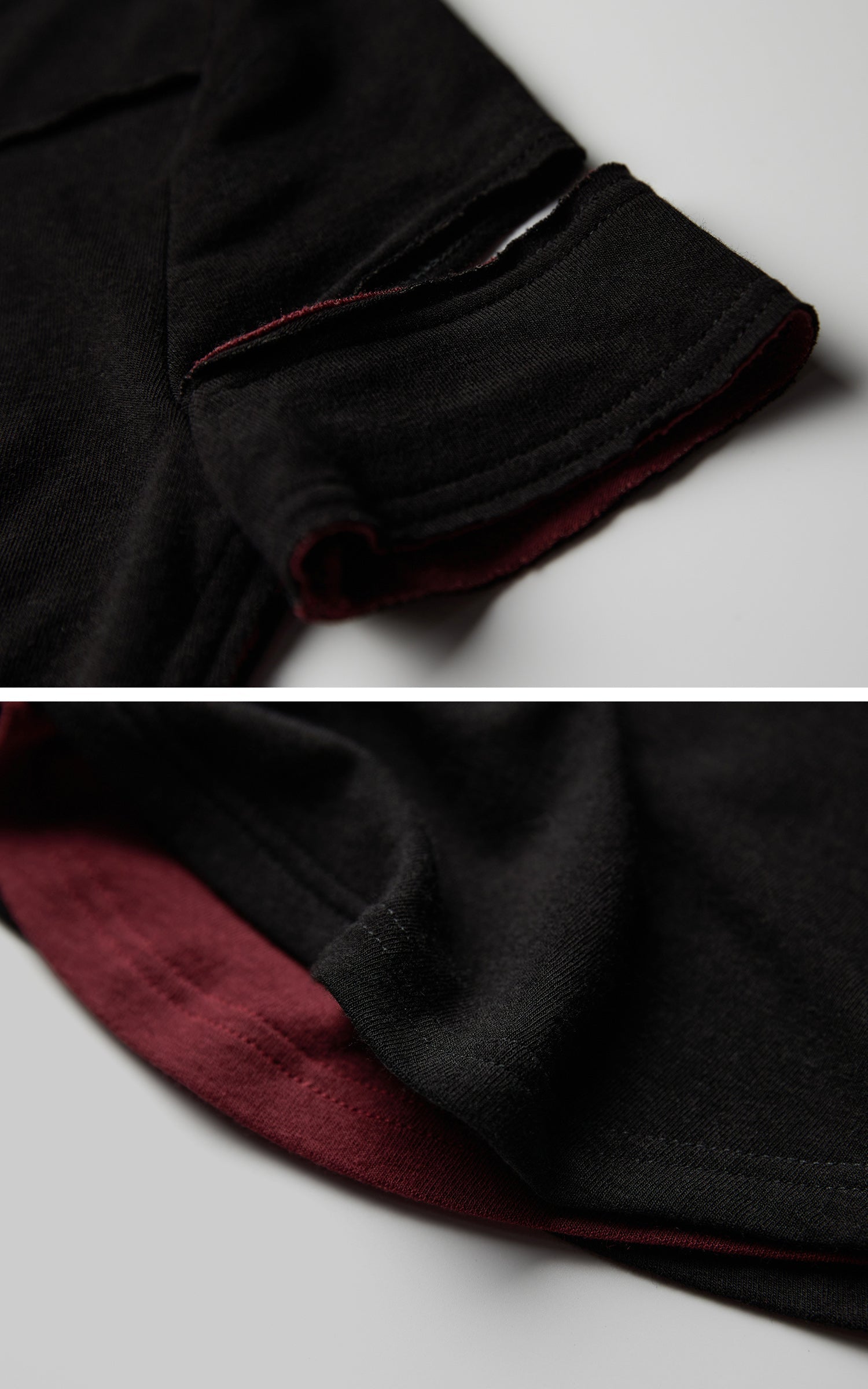 DOINDULGE Asymmetric Slashed T-Shirt with Layered Cutout Sleeves