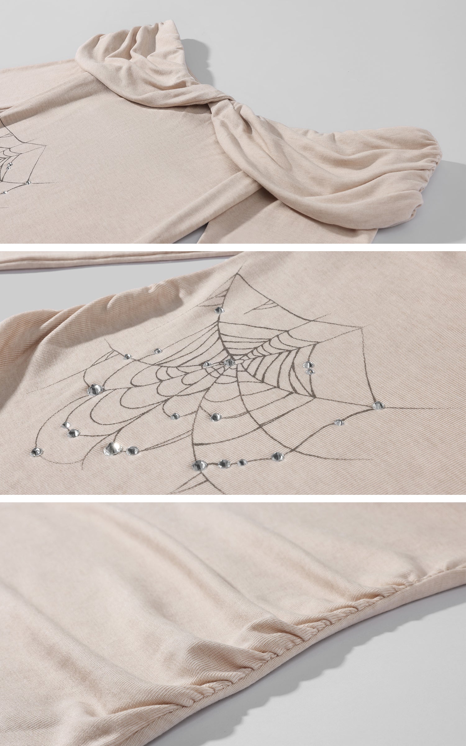 Rase le sol Robe courte à épaules dénudées motif toile d'araignée