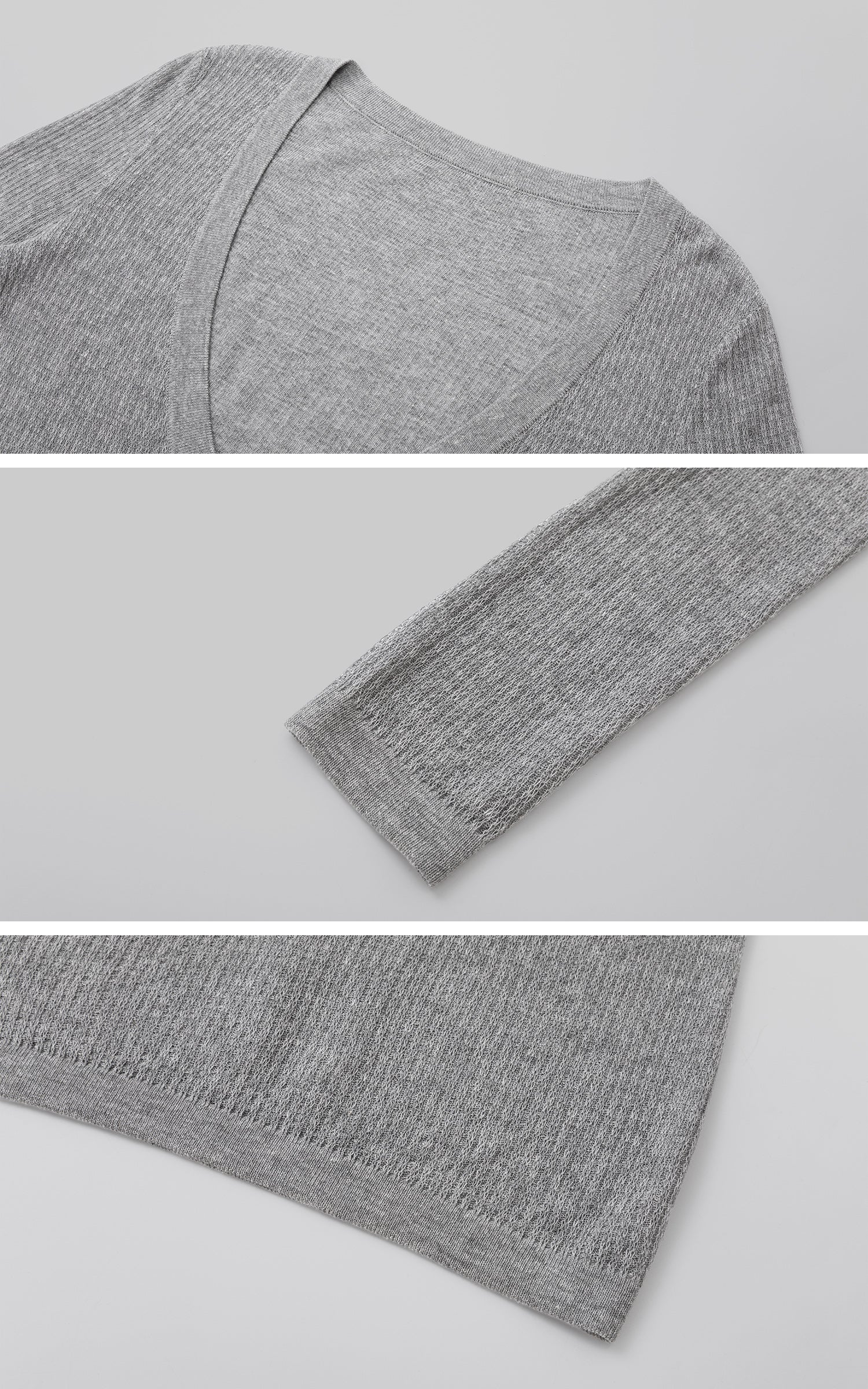IAMXIAA Deep V-Neck Sheer Knit Sweater
