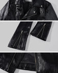 Rase le sol Sculpted-Waist Leather-Look Biker Jacket