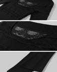 Rase le sol Lace-Panel Off-Shoulder Fitted Long-Sleeve T-Shirt