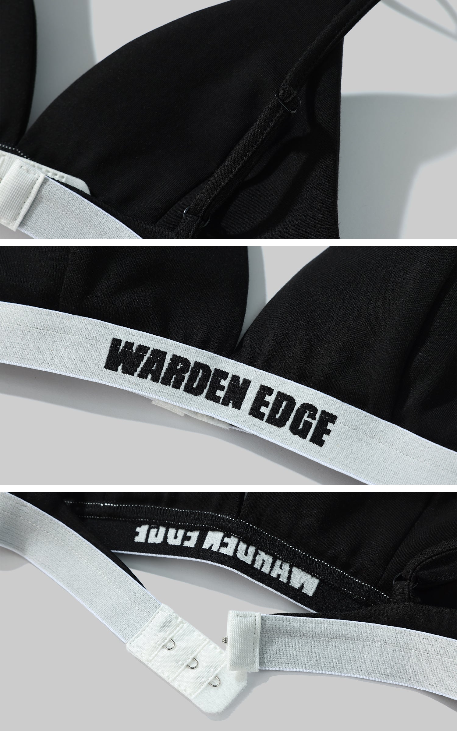 WARDEN EDGE Off-Shoulder Tee &amp; Logo Bralette Set
