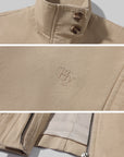 Hydrae Cropped Jacket & Lace Trim Strap Top Set Structured Zip-Up Outerwear Two Piece Outfit