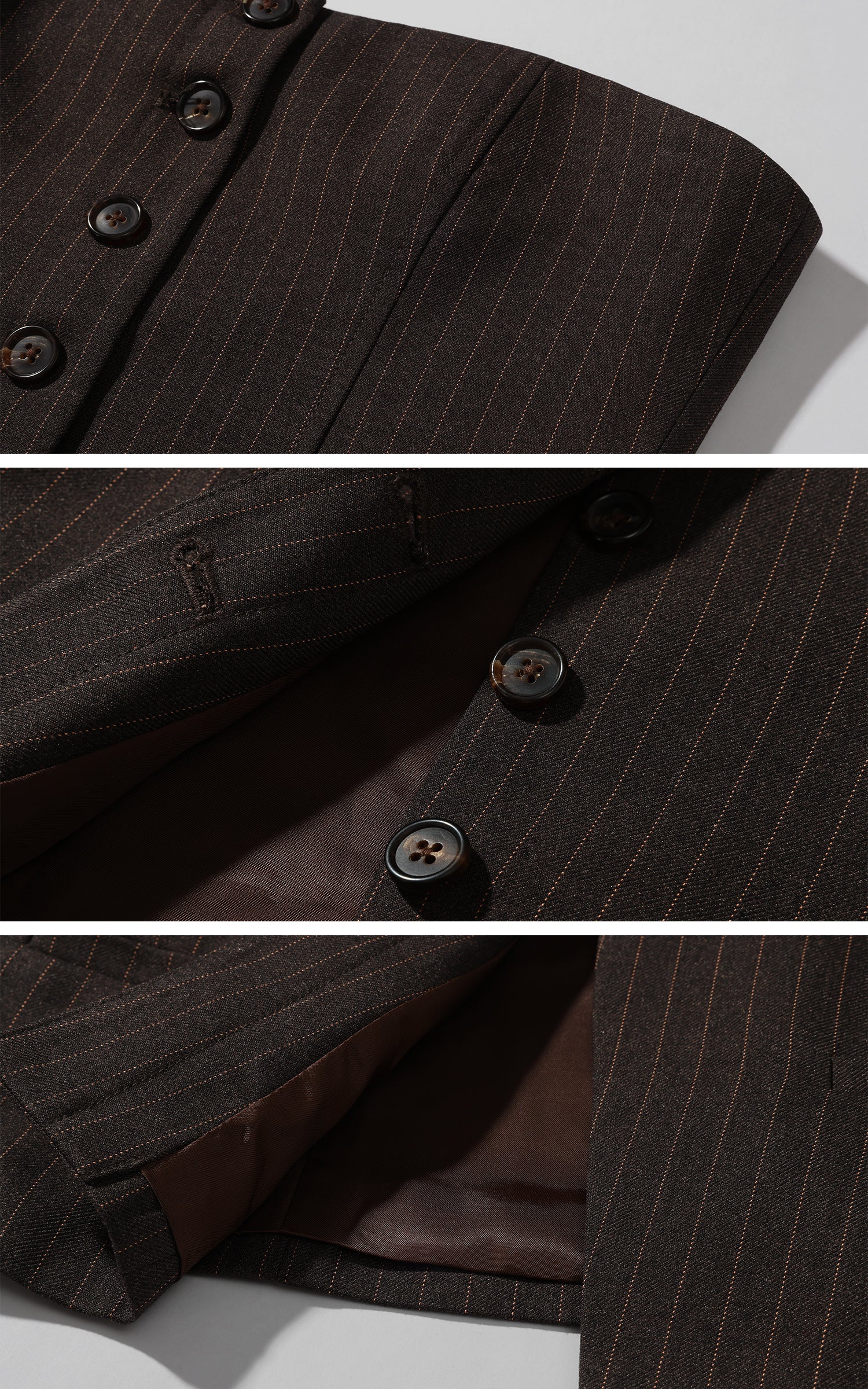 ROVENTE Tailored Pinstripe Suit Set with Blazer Corset and Wide Leg Pants