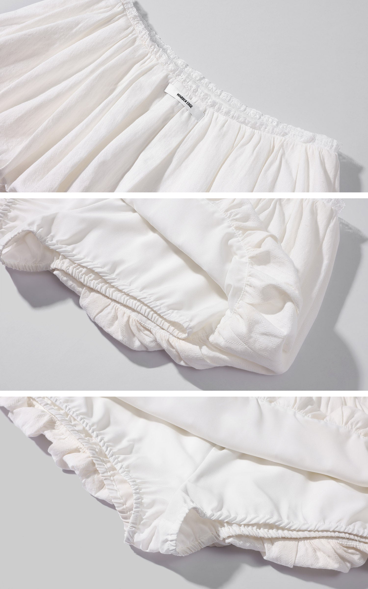 WARDEN EDGE Jupe Mini à Ourlet Bouffant Taille Élastique Jupe Légère et Volumineuse