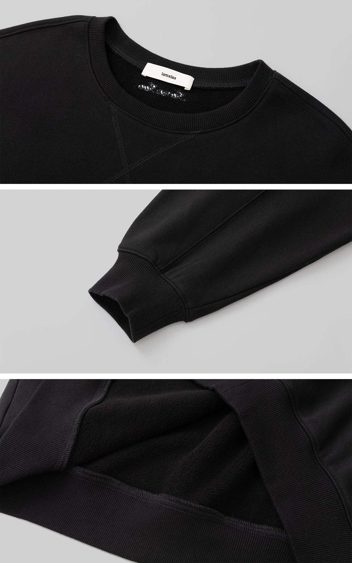 IAMXIAA Ensemble Sweat-shirt Surdimensionné Doublé Polaire &amp; Écharpe en Fausse Fourrure