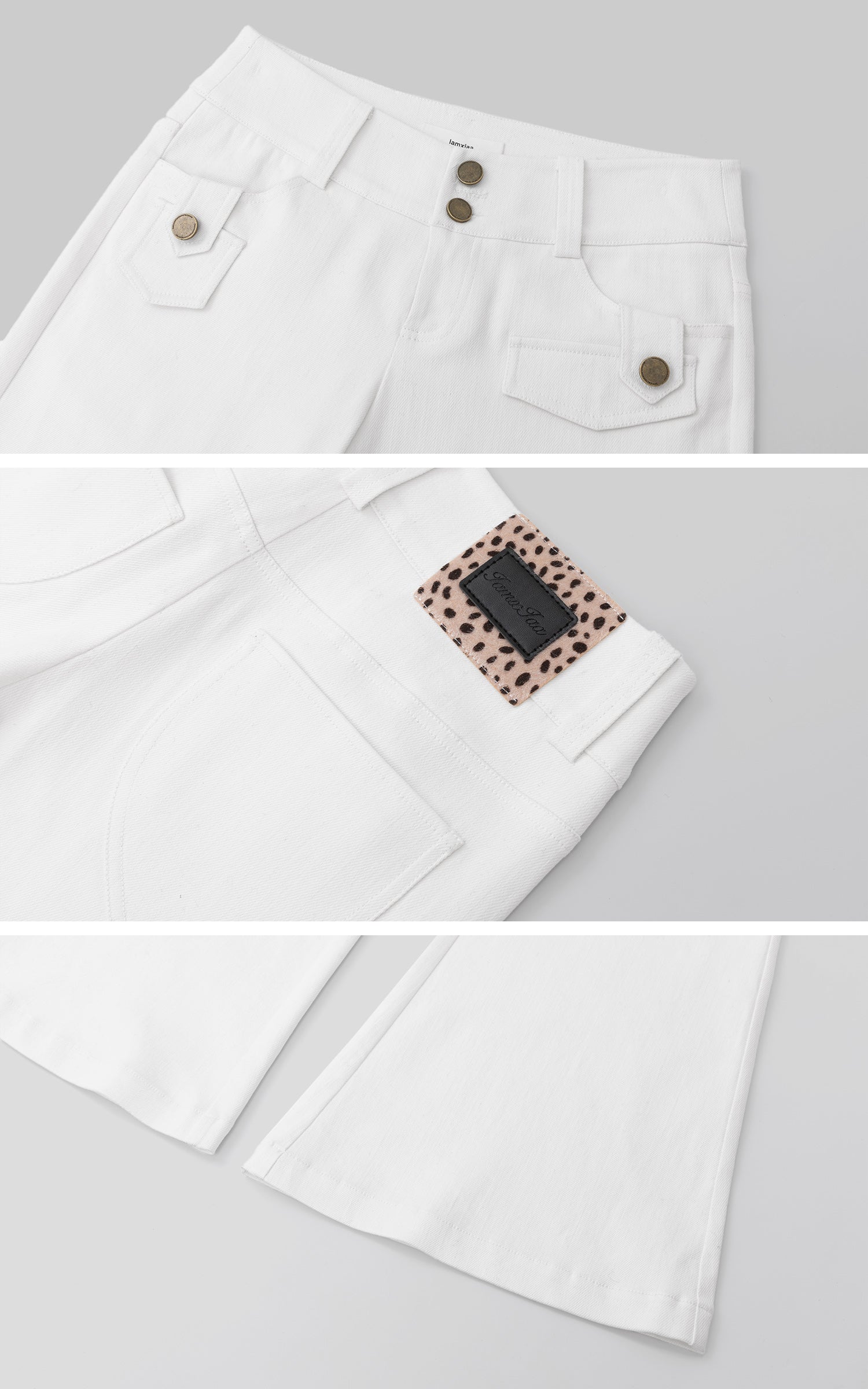 IAMXIAA Low-Rise Flared Pants with Pocket Detail