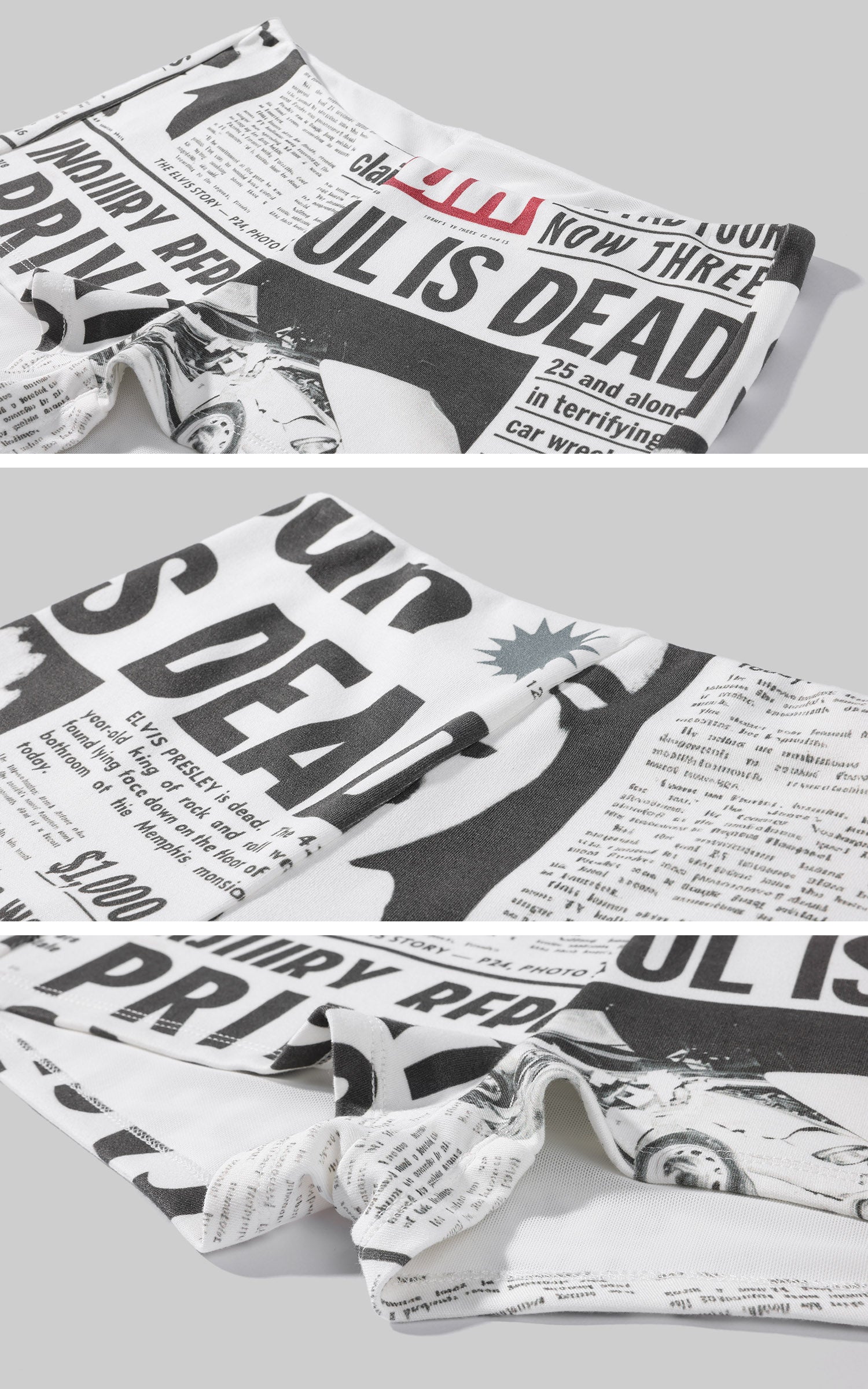 WARDEN EDGE Newspaper Graphic Micro Shorts