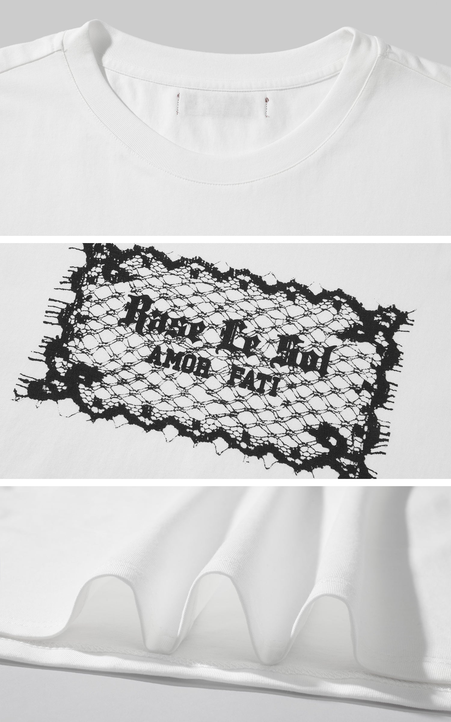 Rase le sol Lace-Inspired Graphic Oversized Tee - PINKPARKS