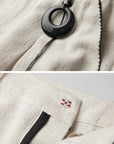 DOINDULGE Raw-Texture Wide-Leg Pants with Hand-Stitched Details