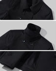 ROVENTE Blazer Structuré Court & Ensemble Jupe Midi Évasée Tailleur Noir Deux Pièces
