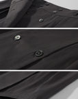 0122stepll Jupe midi plissée asymétrique à boutons