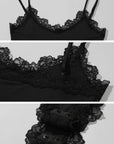 ROVENTE Lace-Trimmed Cut-Out Bodysuit - PINKPARKS