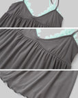 IAMXIAA Lace Trim Layered Cami Babydoll Swing Tank Top
