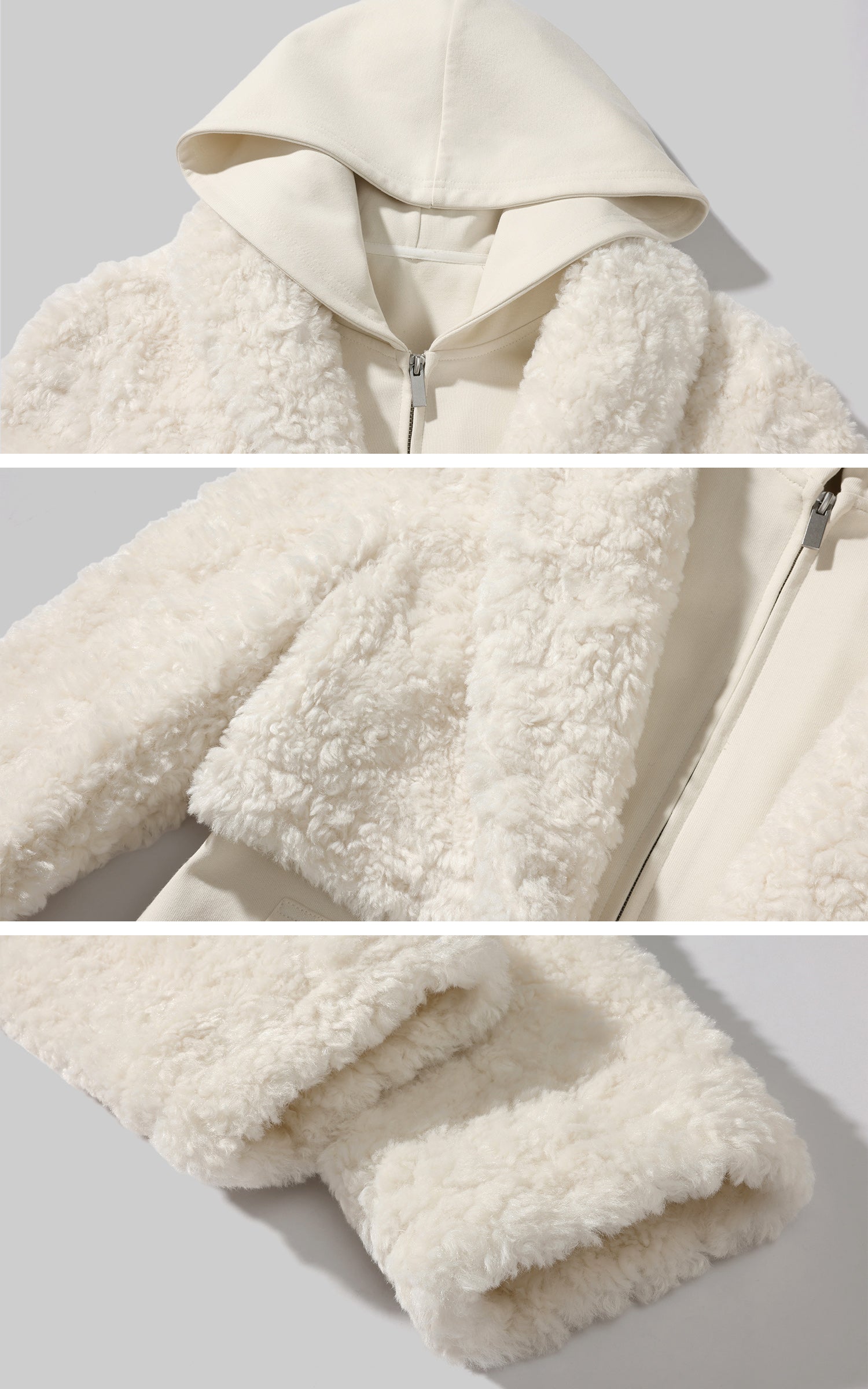 Rase le sol フェイクレイヤードシアリングフーディージャケット