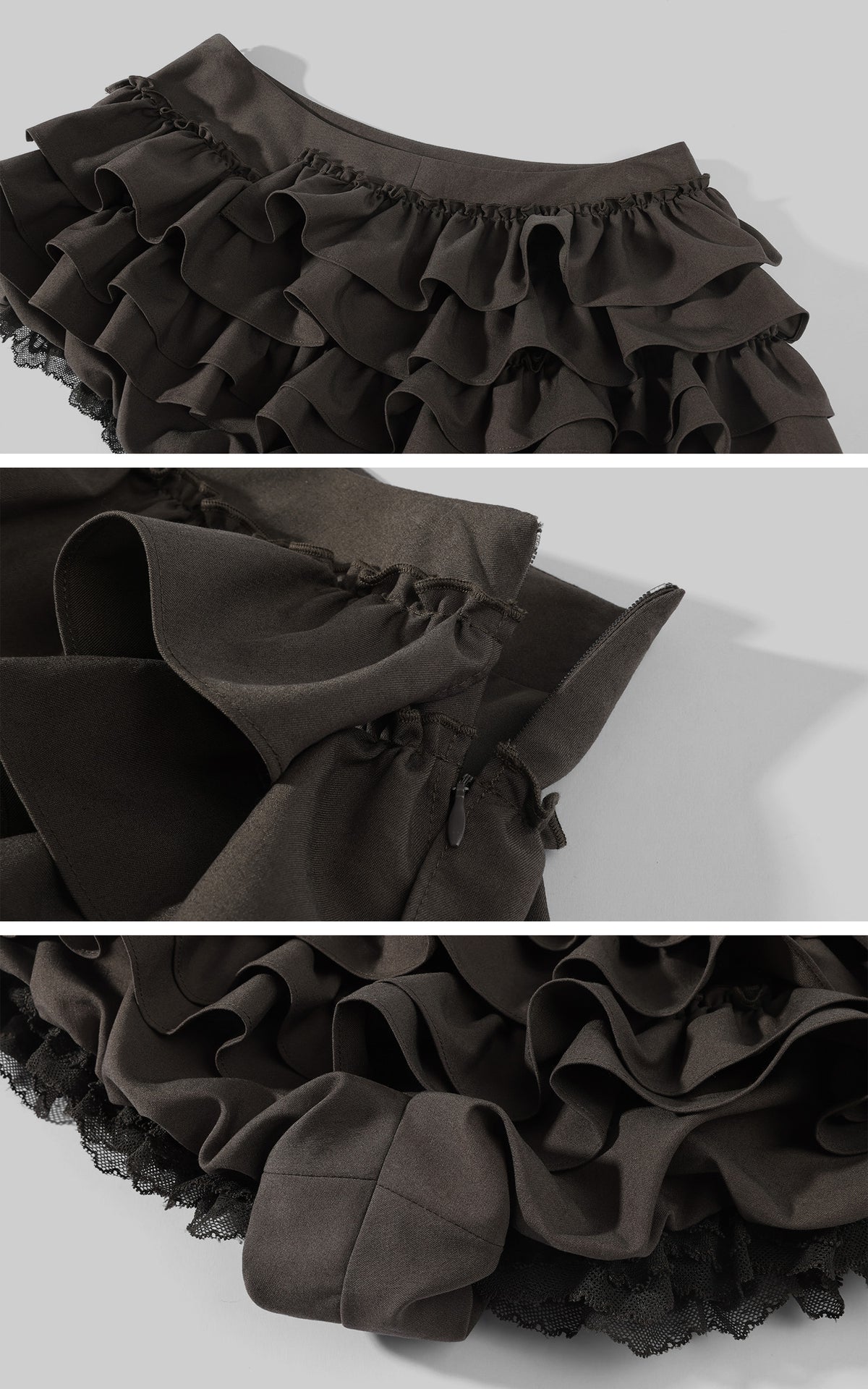 Rase le sol Nocturne Layered Ruffle Mini Skirt