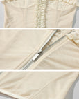Rase le sol Sheer Mesh Corset Top with Ruffle Lace Trim - PINKPARKS