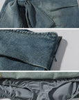 Rase le sol Asymmetric Tie-Front Denim Mini Skirt